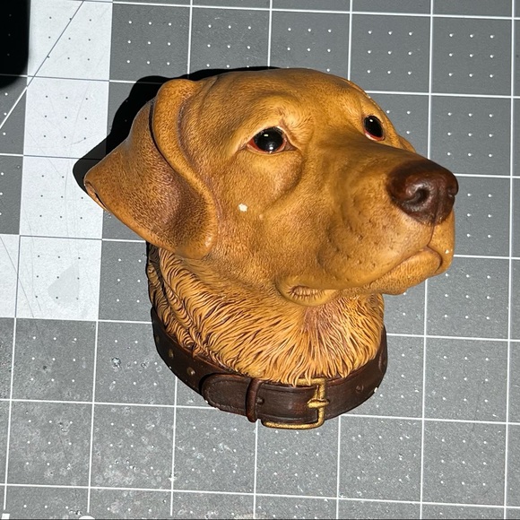 Bosson Chalkware Head Hand Painted England 1968 Golden Labrador Retriever - Picture 7 of 10